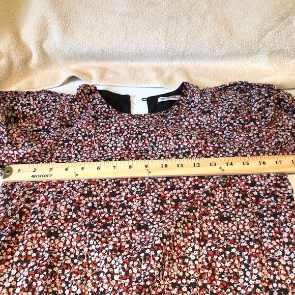 Rebecca Minkoff Dress Cotton Smocked Red Multi Floral (M) - Picture 12 of 13